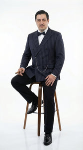Men’s Black Pinstripe Blazer Gomez Addams Inspired Jacket – Vintage Double Breasted Formal Blazer, Classic Party Costume Wear, Elegant Evening