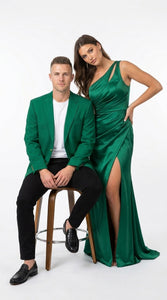Men’s Kelly Green Blazer with Black Pants – Church, Business and Formal