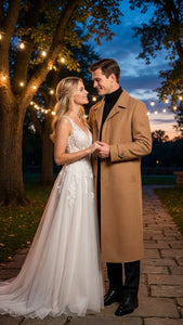 Men’s Full-Length Camel Overcoat – Classic Long Microfiber-Blend Coat for Winter and Formal Wear Maxi Duster Coat