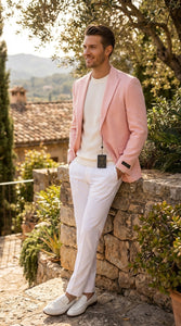 Mens Peach Pink Blazer Jacket – Modern Formal Sport Coat for Wedding, Party and Business Wear - Summer Jacket