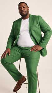 Men’s Emerald Green Linen Suit Set – Lightweight Summer Blazer and Pants, Casual Formal Summer Suit, Breathable Wedding Party Outfit