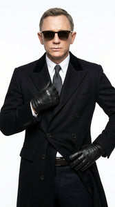Men’s Black Double Breasted Overcoat, James Bond Inspired Long Formal Coat for Weddings, Business Events, Parties, and Winter Occasions