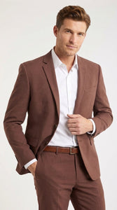 Men’s Coffee Brown 2-Piece Suit – Classic Two-Button Wedding, Business and Formal Suit