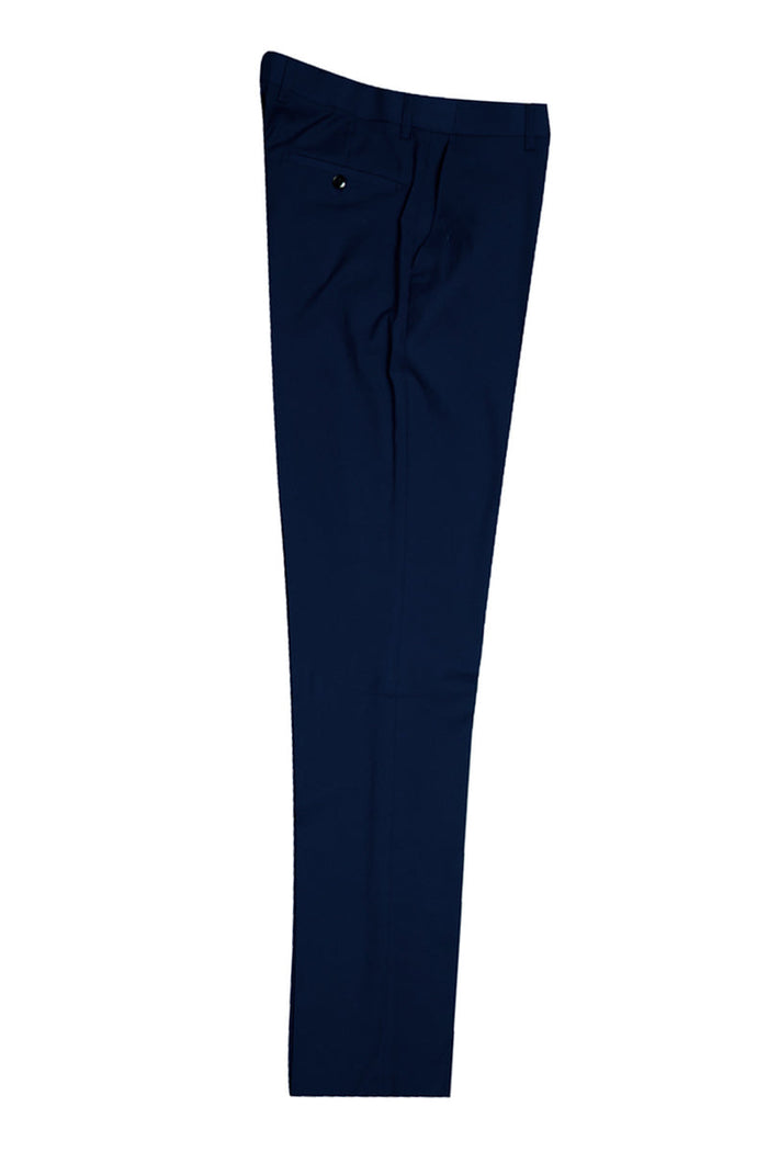 "Men's Vested One-Button Peak Lapel Navy Blue Suit by Stacy Adams"
