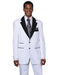 Mens 2 Button Black Lapel Prom Tuxedo in White - Men's Tuxedo USA