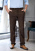 Mens Vintage Tweed Dress Pants Slacks Trousers Regular Fit Suit Pants in Brown - view 2