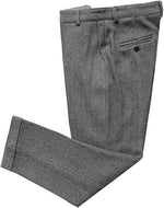 Mens Vintage Tweed Dress Pants Slacks Trousers Regular Fit Suit Pants in Grey