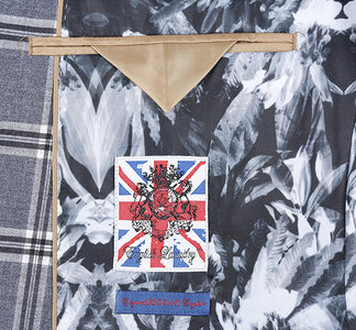 English Laundry Slim Fit Dimgray with White Check Suit