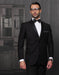 Mens 2 Button Modern Fit Wool Tuxedo in Black - Men's Tuxedo USA