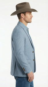 Mens Rugby Teal Baby Sky Western Blazer – Cowboy Style Casual Sport Coat for Men Classic Western Jacket in Light Blue Color