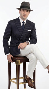 Men’s Black Pinstripe Blazer 1920s Gangster Mob Boss Style Jacket – Classic Double Breasted Vintage Suit Blazer, Formal Party Costume Wear