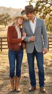 Men's Grey Tweed Herringbone Western Blazer Jacket  Style Look, Textured Formal Casual Sport Coat for Jeans