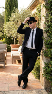 Mens Black Blazer – Vincent Vega Inspired Pulp Fiction Style Classic Formal Blazer for Men Retro Vintage Jacket