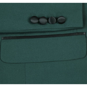 Mens Traditional Slim Fit Shawl Collar Tuxedo in Hunter Green