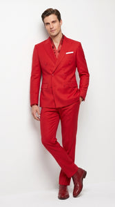 Men’s Red Double Breasted Suit – Peak Lapel Wedding, Prom & Formal Party Suit