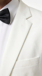 Men’s White Tuxedo Jacket – Two-Button Formal Dinner Blazer for Weddings, Prom and Events