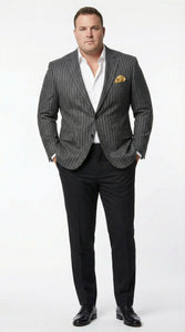 Mens Charcoal Pinstripe Blazer – Classic Tailored Formal Jacket for Business, Office and Evening Wear