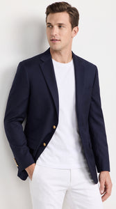 Men’s Navy Blue Club Blazer with Gold Buttons – Ted Lasso Inspired Classic Sport Coat