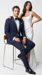 Men’s Father of the Bride Tuxedo Suit – Shawl Lapel Wedding Suit in Black, Navy or Hunter Green
