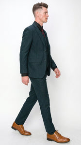Men’s Teal Green 3 Piece Suit – Modern Two Button Suit with Matching Vest & Pants