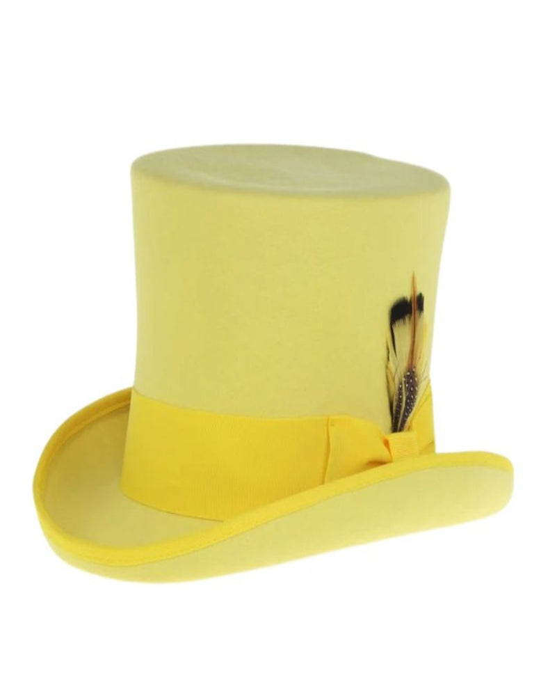 Victorian Steampunk Top Hat - 1800 19th Century - Dressy Loden Felt Top Mustard Hat