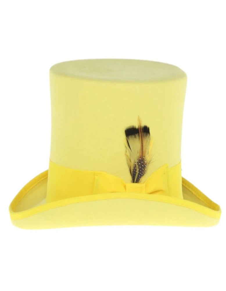 Victorian Steampunk Top Hat - 1800 19th Century - Dressy Loden Felt Top Mustard Hat