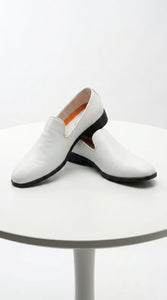 Men’s White Plain Toe Slip On Loafer Dress Shoes – Classic Formal Lightweight Shoes for Wedding, Party and Business Wear