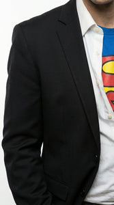 Mens Black Blazer – Clark Kent Inspired Smart Casual Office Blazer for Men Classic Everyday Formal Jacket