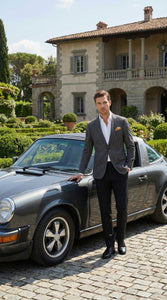 Mens Charcoal Pinstripe Blazer – Classic Tailored Formal Jacket for Business, Office and Evening Wear