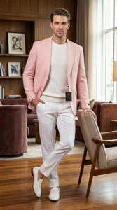 Mens Peach Pink Blazer Jacket – Modern Formal Sport Coat for Wedding, Party and Business Wear - Summer Jacket