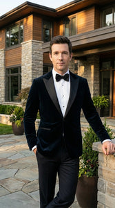 Mens Black Tuxedo Blazer – James Bond Inspired 007 Style Formal Dinner Jacket for Wedding and Evening Wear