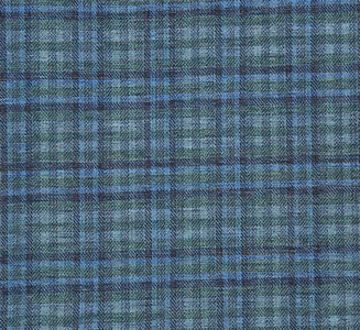 Half Canvas Slim Fit Blazer in Green Blue Check