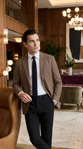 Men’s Vintage Brown Houndstooth Blazer – 1950s Coffee Check Sport Coat