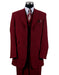 Mens 3 Button Peak Lapel Fashion Suit in Burgundy - Men's Tuxedo USA
