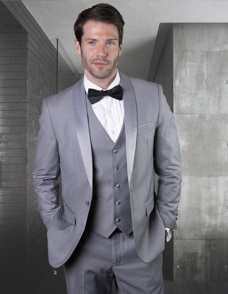 Designer Gray Prom Tuxedo - Grey Wedding Suit