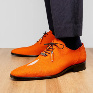 Marco Di Milano Rimini Orange Genuine Stingray Exotic Lace-Up Dress Shoes - view 10