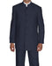 Mens 5 Button Mandarin Collar Suit in Navy Pinstripe - Men's Tuxedo USA
