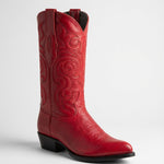 Men's Los Altos Boots Smooth Ostrich Red Cowboy Boots J-Toe - Red