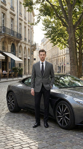 Men’s Charcoal Grey Pinstripe Blazer – Classic Tailored Formal Jacket for Business, Professional Wear Sportcoat