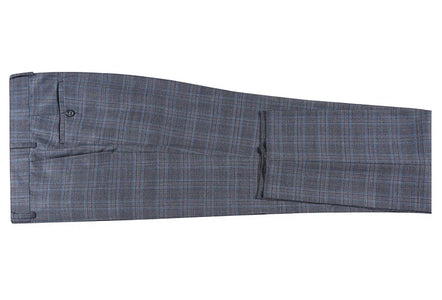 English Laundry 2-Piece Gray Plaid Wool Blend Slim Fit Dress Suit
