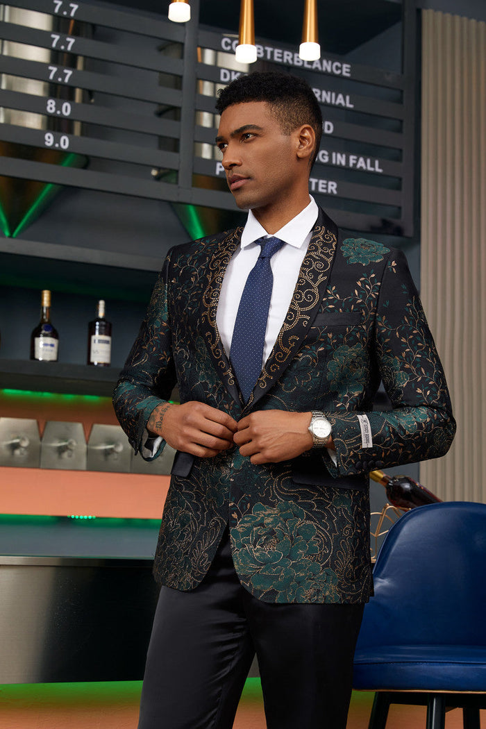 "Elegant Paisley Tuxedo Jacket for Prom and Wedding Celebrations by Stacy Adams"