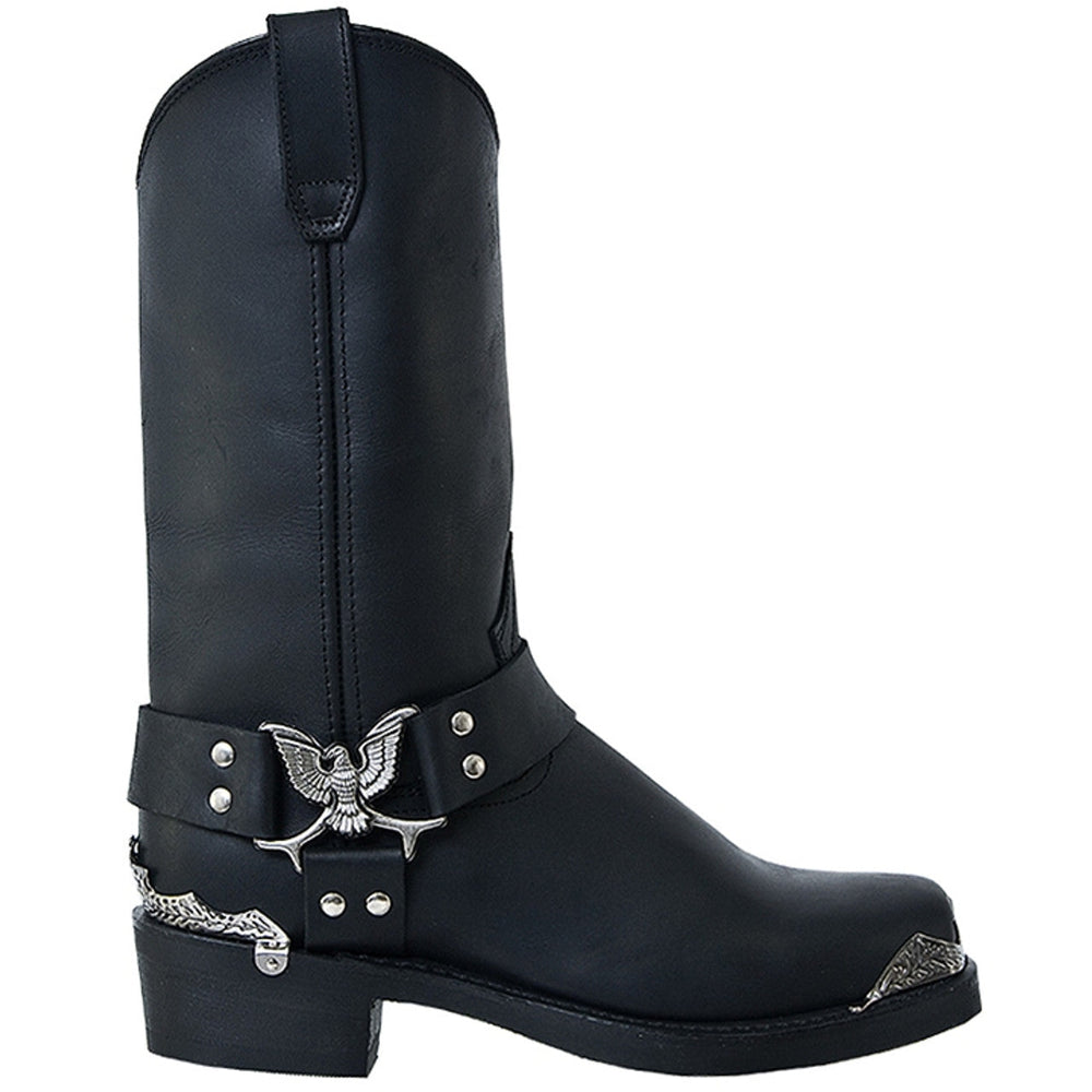 Dingo Black Leather Biker Boots