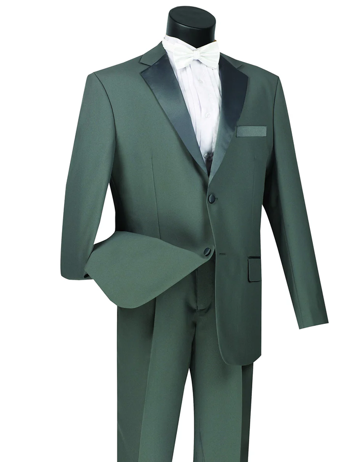 Gray Prom Suit - Mens Affordable 2 Button Classic Tuxedo in Grey