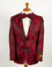 Mens Slim Fit Paisley Shawl Lapel Prom Dinner Jacket Tuxedo Blazer in Dark Red - Men's Tuxedo USA