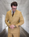 2PC Italian Super 200's Wool Suit Modern Fit in Camel