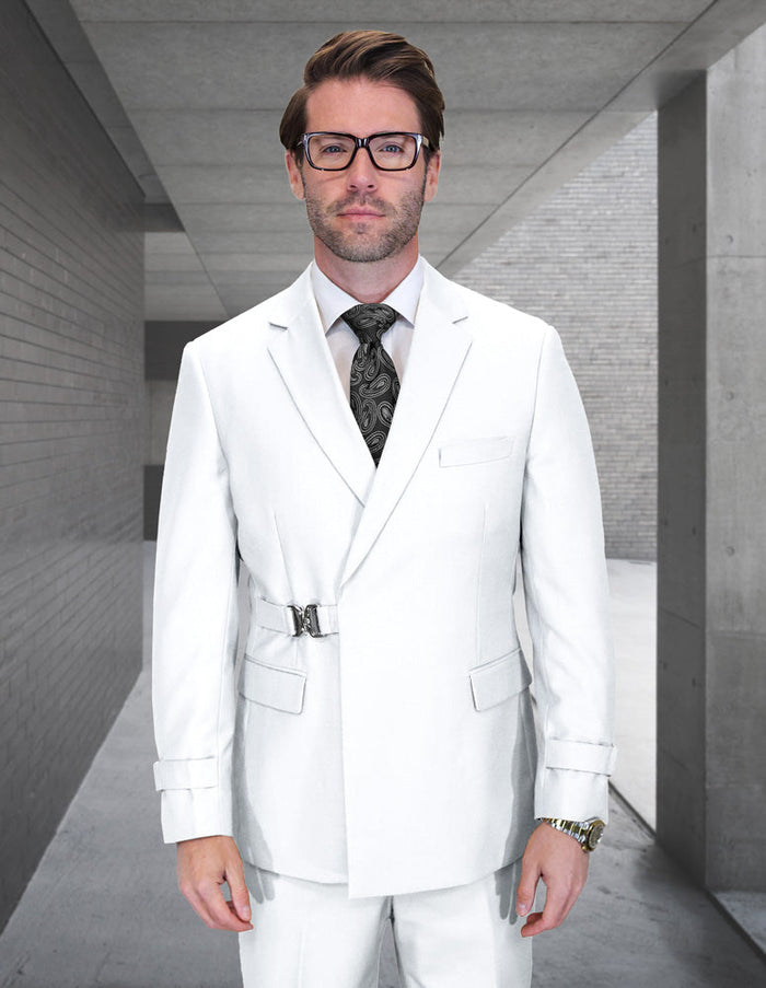 2PC Italian Super 200's Wool Suit Modern Fit in White