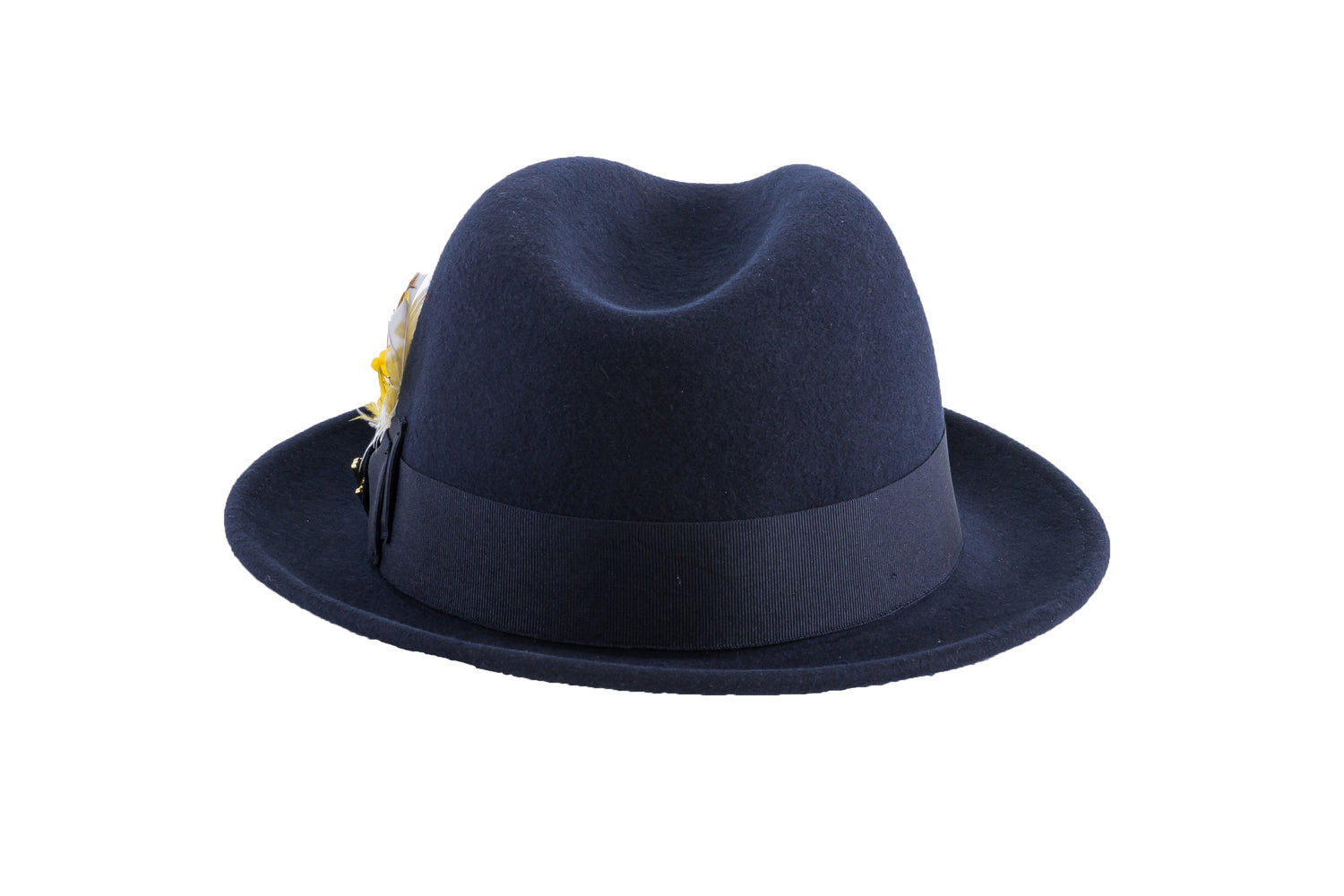 Navy Blue Brooks Trilby 100% Australian Wool Crushable Hat