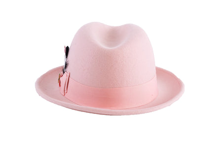 Pink Brooks Trilby 100% Australian Wool Felt Crushable Hat