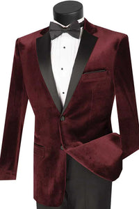 Burgundy  Prom Tuxedo Suit - Burgundy Wedding Suit - Mens Modern Designer Velvet Prom And Wedding Tuxedo