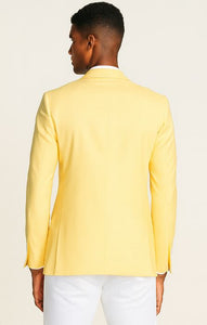 Tazio Men's Lemon Yellow Slim Fit Blazer: Linen Style Summer Wear